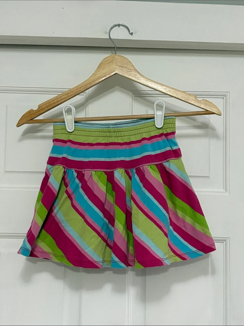 Gymboree Striped Circle Skort in Pink, Blue & Green